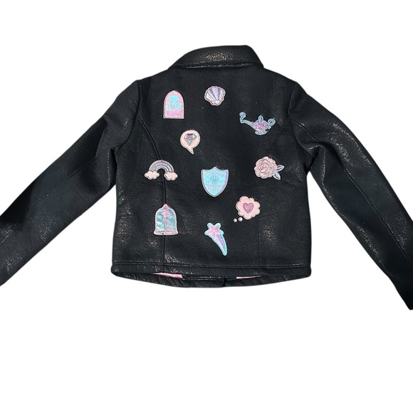 KIDS DISNEY PRINCESS METALLIC MOTO JACKET WITH APPLIQUES/SIZE: 7/8 - Picture 2 of 15